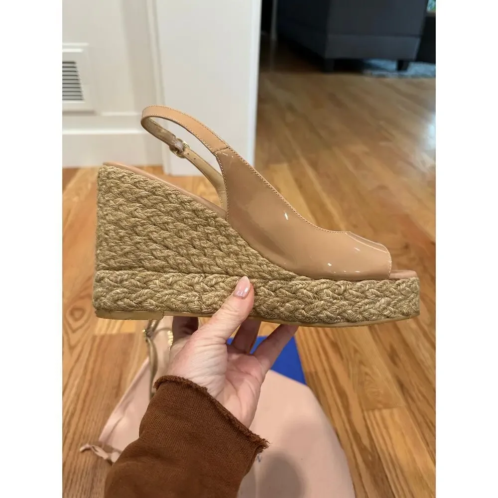 Stuart Weitzman Island Peeptoe Platform Espadrille Size 11